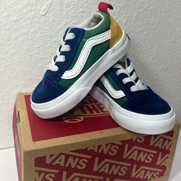 Vans Other - Old Skool Elastic Vans Size 4 Blue/gr Baby shoes